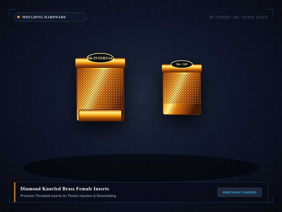 Diamond Knurled Brass Female Inserts